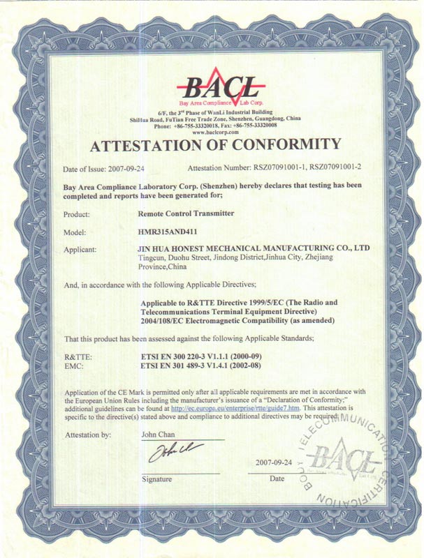 Certificate